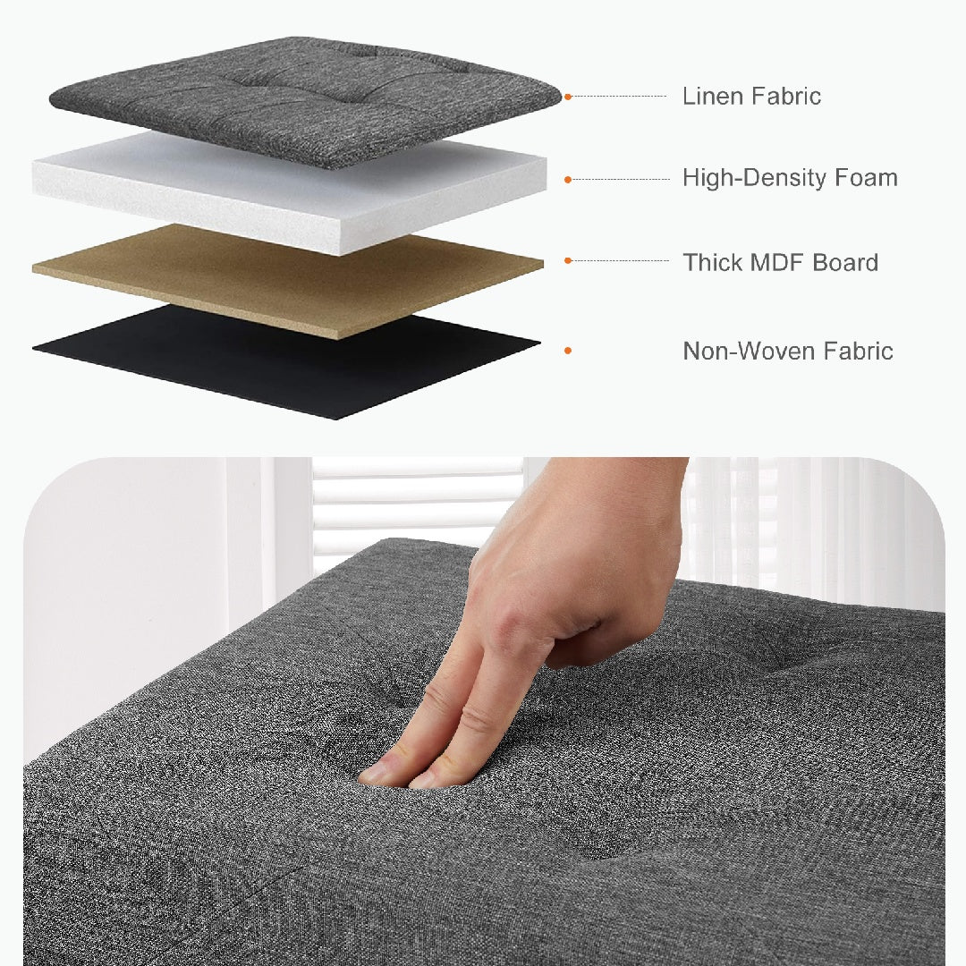 Storage Ottoman With Foam Padded Seat
