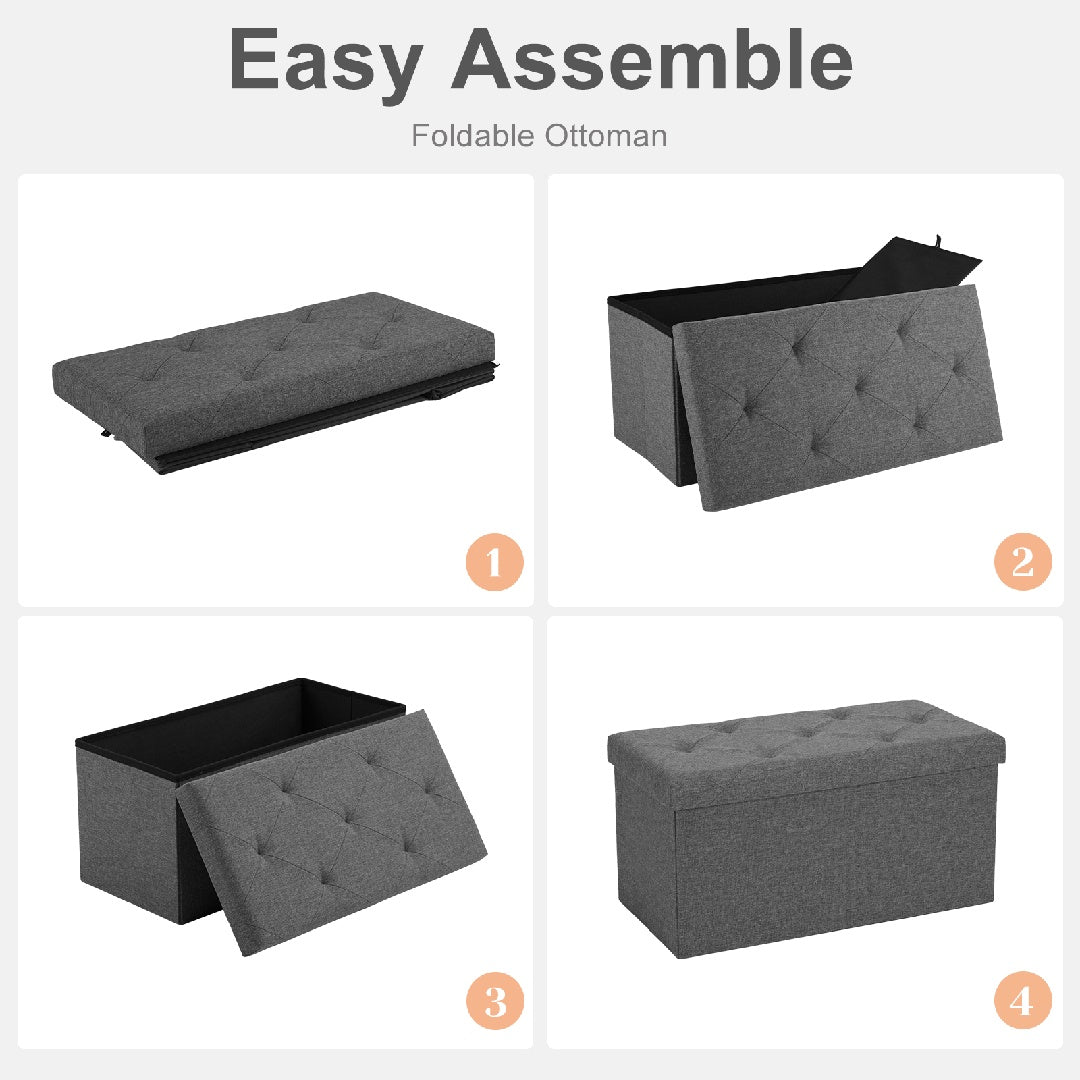 Storage Ottoman With Foam Padded Seat