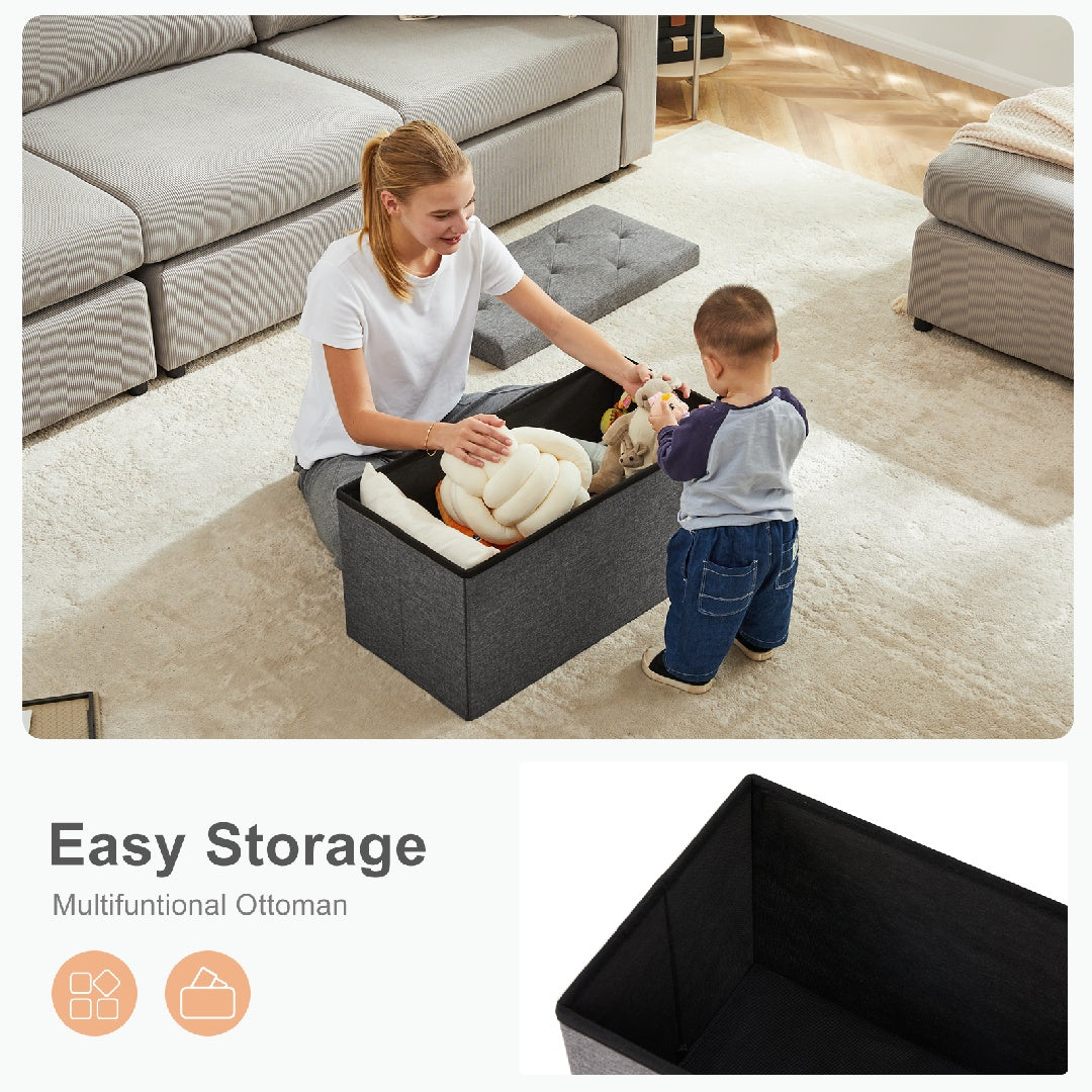 Storage Ottoman With Foam Padded Seat