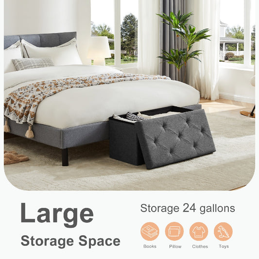 Storage Ottoman With Foam Padded Seat