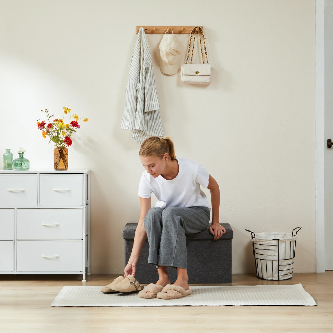 Storage Ottoman With Foam Padded Seat